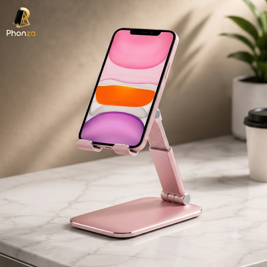 Phonzo Adjustable Desktop Phone Stand Rose Gold