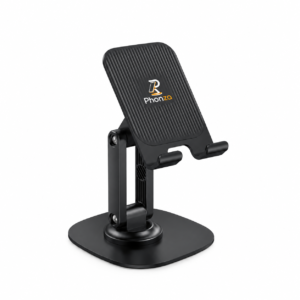 Phonza Adjustable Metal Phone Stand Holder - Black Desk